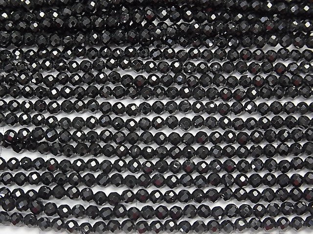 [Video]High Quality! 3pcs $7.79! High Quality Black Spinel AAA Faceted Round 3mm 1strand beads (aprx.14inch/35cm)