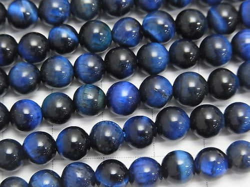 [Video] Blue Color Tiger's Eye AA ++ Round 6mm 1strand beads (aprx.15inch / 37cm)
