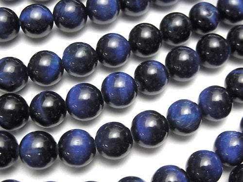 [Video] Blue color Tiger's Eye AA++ Round 8mm 1strand beads (aprx.15inch/37cm)