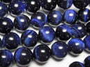 [Video] Blue color Tiger's Eye AA++ Round 10mm half or 1strand beads (aprx.15inch/36cm)