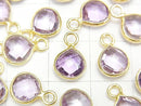 [Video] High Quality Brazilian Rose Amethyst AAA Bezel Setting Chestnut Shape 8 x 8 mm 18 KGP 5 pcs