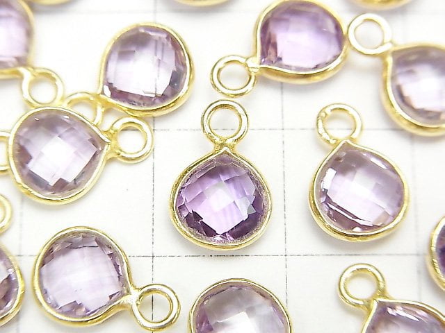 High Quality Brazilian Rose Amethyst AAA Bezel Setting Chestnut Shape 8 x 8 mm 18 KGP 5 pcs $9.79!