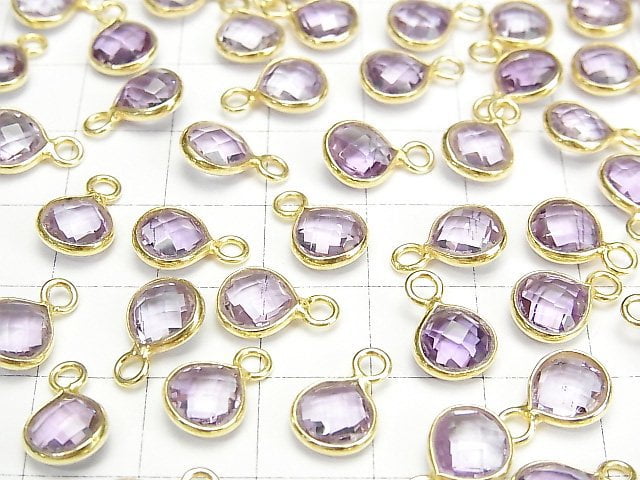 High Quality Brazilian Rose Amethyst AAA Bezel Setting Chestnut Shape 8 x 8 mm 18 KGP 5 pcs $9.79!