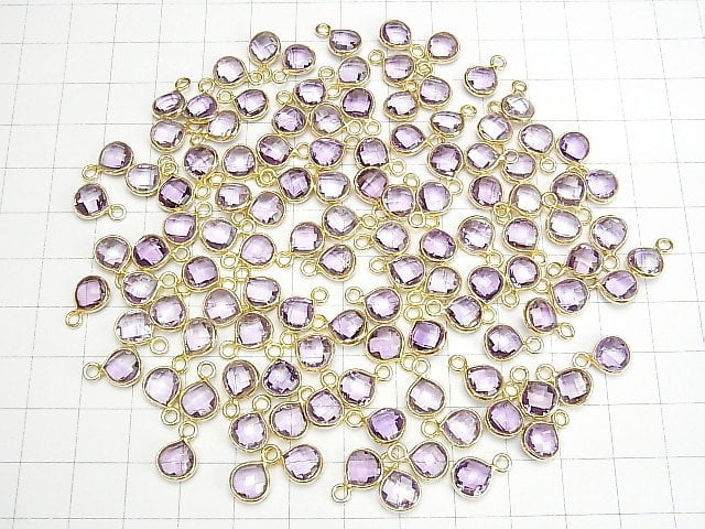 High Quality Brazilian Rose Amethyst AAA Bezel Setting Chestnut Shape 8 x 8 mm 18 KGP 5 pcs $9.79!