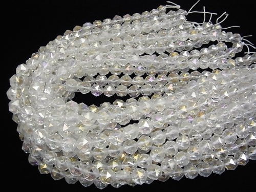 [Video] High Quality! Aqua Crystal AAA Star Faceted Round 10 mm half or 1 strand beads (aprx.15 inch / 37 cm)