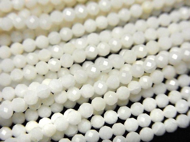 High Quality! White Coral Faceted Round 2mm 1strand beads (aprx.15inch/36cm)