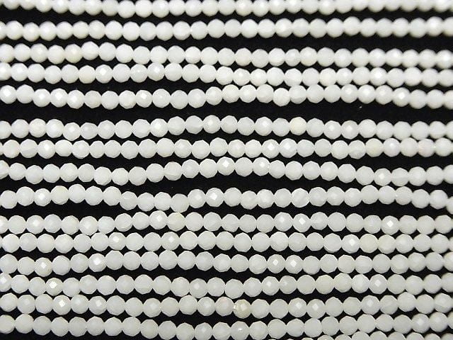 High Quality! White Coral Faceted Round 2mm 1strand beads (aprx.15inch/36cm)