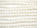 [Video] White Coral (white coral) Faceted Round 3mm 1strand beads (aprx.15inch / 38cm)