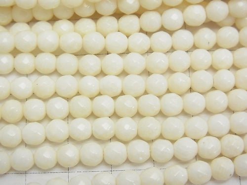 1strand $8.79! White Coral (white coral) Faceted Round 5mm 1strand beads (aprx.15inch / 38cm)