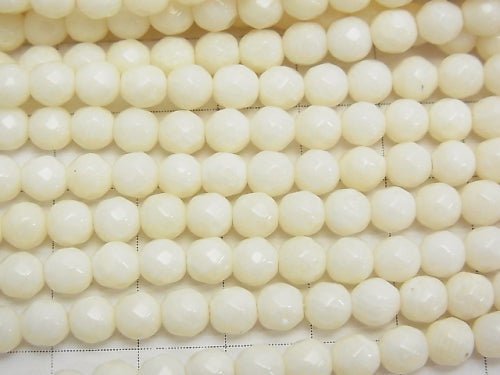 1strand $8.79! White Coral (white coral) Faceted Round 5mm 1strand beads (aprx.15inch / 38cm)