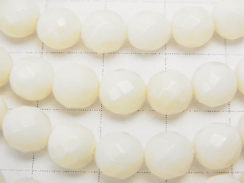 1strand $9.79! White Coral Faceted Round 6mm 1strand beads (aprx.15inch / 38cm)