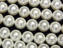 [Video] Shell Pearl White Round 8mm 1strand beads (aprx.15inch / 38cm)