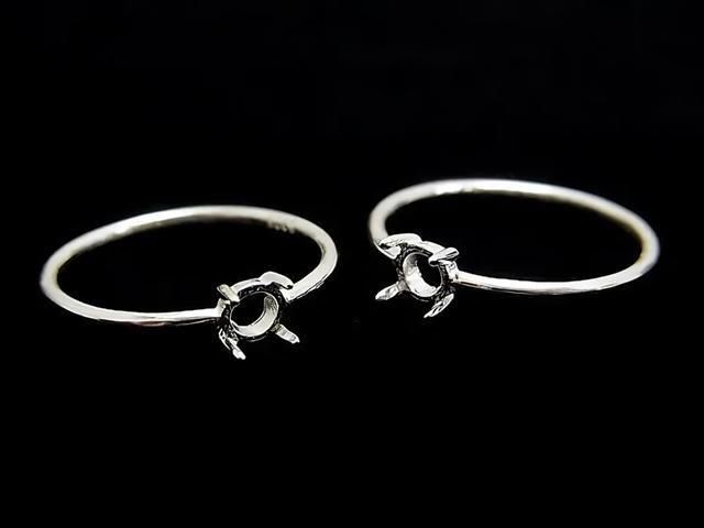 [Video] Silver925 Ring Frame (Prong Setting) Round 4mm Size 11 No Coating 1pc