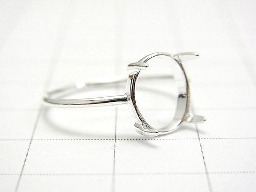 [Video]Silver925 Ring Frame (Prong Setting) Oval 10x8mm No. 11 No coating 1pc