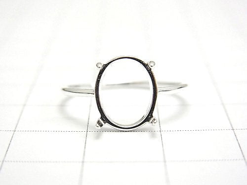 [Video]Silver925 Ring Frame (Prong Setting) Oval 10x8mm No. 11 No coating 1pc