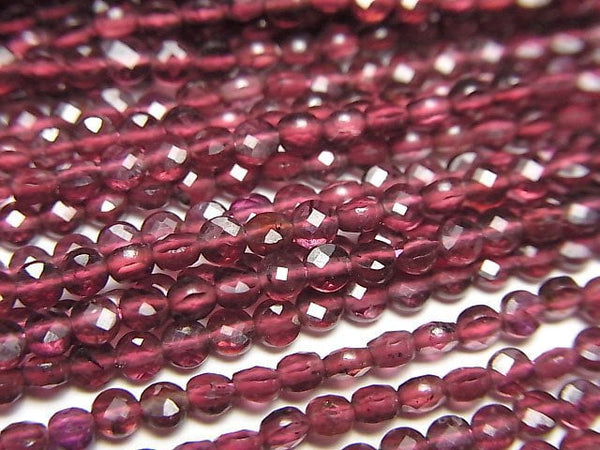 [Video]High Quality! Mozambique Garnet AAA Faceted Coin 2.5x2.5x1.5mm 1strand beads (aprx.15inch/36cm)