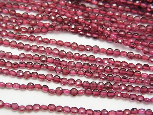 Coin, Garnet Gemstone Beads