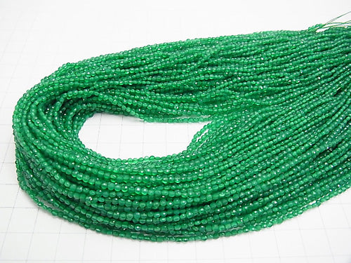 High Quality! Green Onyx AAA Faceted Coin 2 x 2 x 1.5 mm 1 strand beads (aprx.15 inch / 38 cm)
