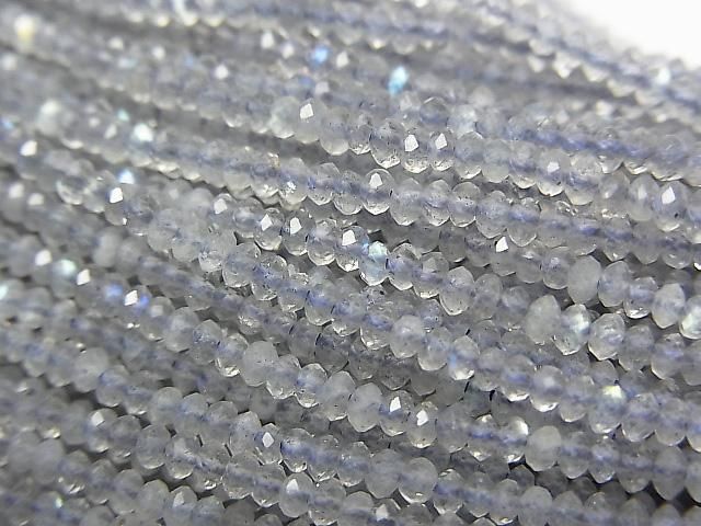 [Video]High Quality! Labradorite AAA- Faceted Button Rondelle 2x2x1mm 1strand beads (aprx.15inch/37cm)