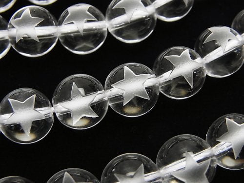 Carving, Crystal Quartz, Star Gemstone Beads