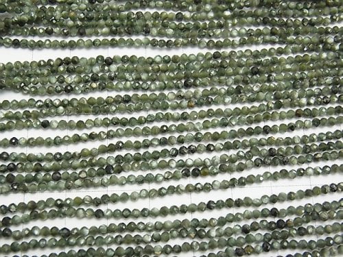 [Video] High Quality! Seraphinite AAA- Faceted Round 2mm  1strand beads (aprx.15inch/38cm)