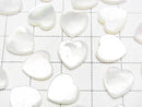 High-Quality White Shell (Silver-Lip Oyster) with Heart-Shaped Half Drilled Hole, 10x10x4mm, 2 Pieces