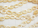 1strand $8.79! Mother of Pearl MOP Beige Oval (Donut) 8x6x2mm 1strand beads (aprx.15inch / 38cm)