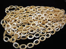 Mother of Pearl MOP Beige Donut Shape Oval 18x13x3mm 1strand beads (aprx.15inch / 36cm)