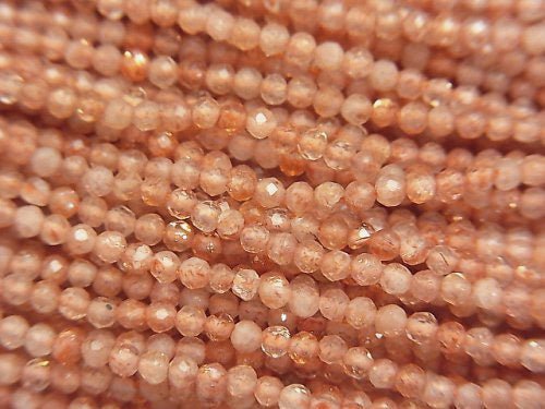 High Quality!  1strand $6.79! Sunstone AA++ Faceted Round 2mm  1strand beads (aprx.15inch/37cm)