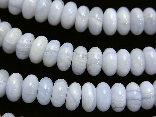 Blue Lace Agate, Roundel Gemstone Beads