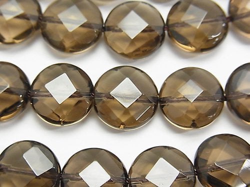 Coin, Smoky Quartz Gemstone Beads