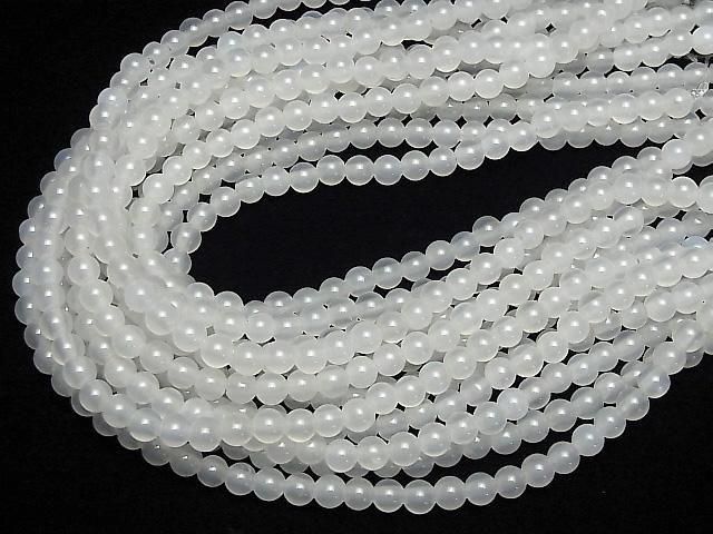 White Chalcedony AAA Round 6mm [2mm Hole] 1strand Beads (approx. 15 inches/37 cm)