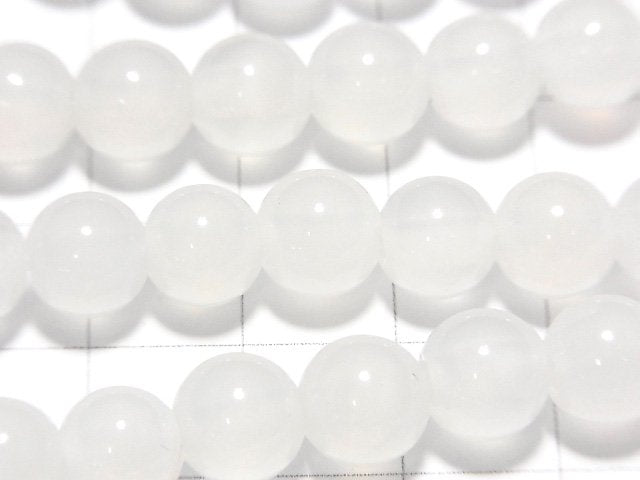 1strand $5.79! White Chalcedony AAA Round 8mm [2mm hole] 1strand beads (aprx.14inch / 34cm)