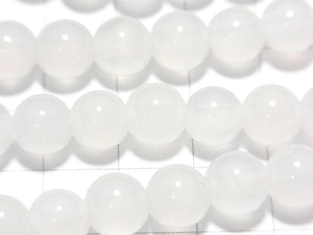 White Chalcedony AAA Round 8mm [2mm hole] 1strand beads (aprx.15inch/37cm)