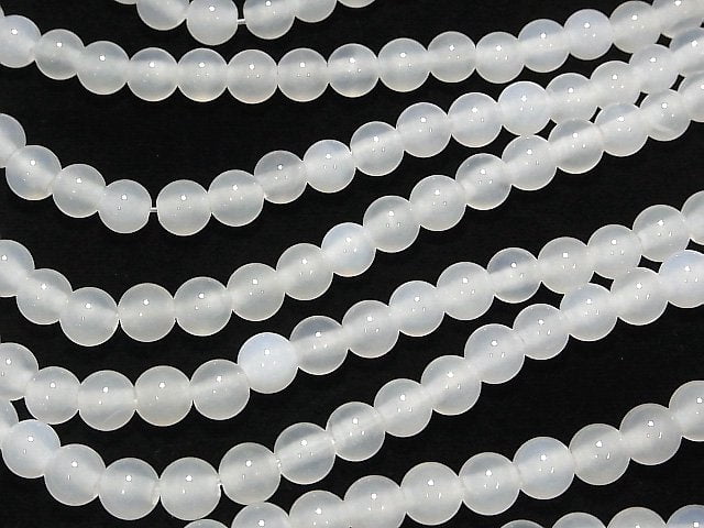 White Chalcedony AAA Round 8mm [2mm hole] 1strand beads (aprx.15inch/37cm)