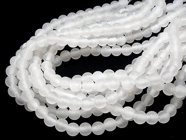 White Chalcedony AAA Round 8mm [2mm hole] 1strand beads (aprx.15inch/37cm)