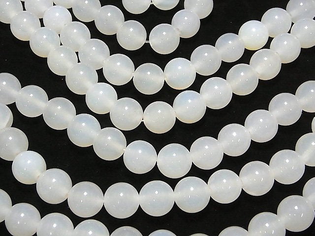 White Chalcedony AAA- Round 12mm [2mm hole] 1strand beads (aprx.15inch/36cm)