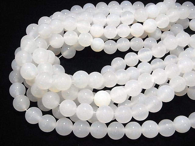 White Chalcedony AAA- Round 12mm [2mm hole] 1strand beads (aprx.15inch/36cm)