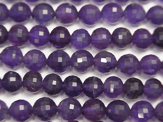 [Video] High Quality!  Amethyst AA+ Mirror Faceted Round 6mm  1strand beads (aprx.15inch/37cm)