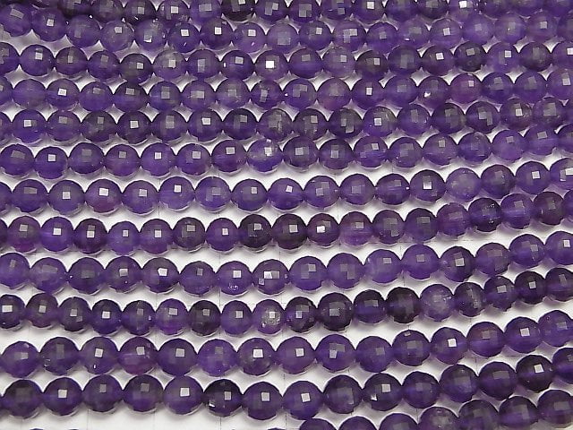 [Video] High Quality!  Amethyst AA+ Mirror Faceted Round 6mm  1strand beads (aprx.15inch/37cm)