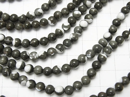 1strand $4.79! Mother of Pearl MOP Gray Round 6mm 1strand beads (aprx.15inch / 38cm)