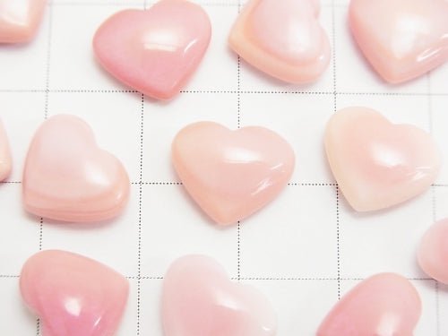 Queen Conch Shell AAA Heart 10x12x5mm [Half Drilled Hole] 3pcs