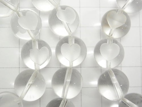[Video] Heart Carving! Crystal AAA Round 14 mm half or 1 strand (Bracelet)