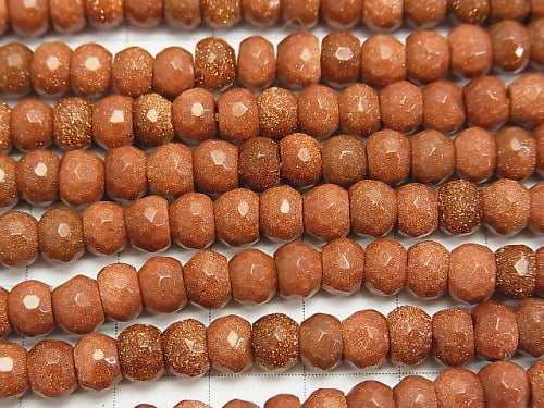 1strand $8.79! Golden Sand Stone Faceted Button Roundel 6x6x4mm 1strand beads (aprx.15inch/37cm)