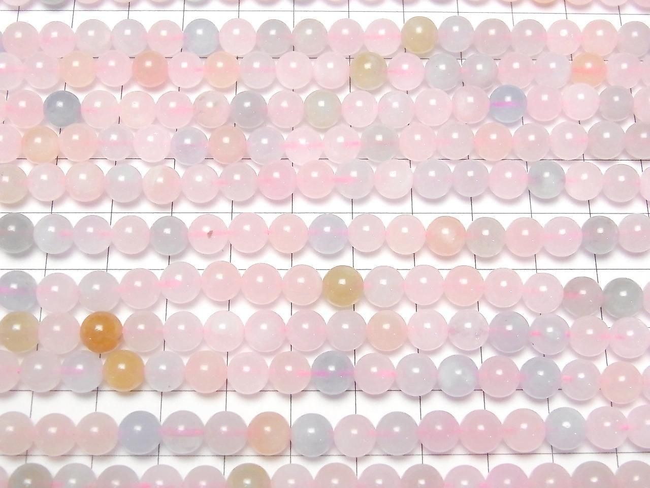 Béryl Mix (Aigue-marine multicolore) AA++ - AA+ Rond 6 mm demi ou 1 fil de perles (env. 15 pouces / 38 cm)