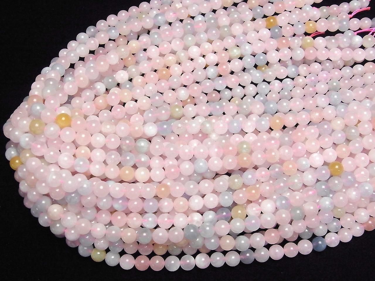 Béryl Mix (Aigue-marine multicolore) AA++ - AA+ Rond 6 mm demi ou 1 fil de perles (env. 15 pouces / 38 cm)