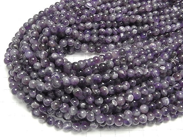 [Video] Mix Amethyst Round 6mm 1strand beads (aprx.15inch / 38cm)