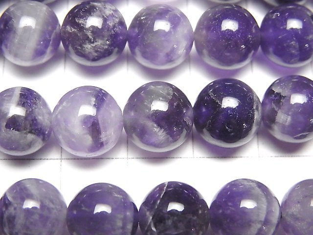 [Video] Mixed Amethyst Round 10mm 1strand beads (aprx.15inch/37cm)