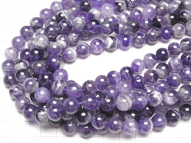 [Video] Mixed Amethyst Round 10mm 1strand beads (aprx.15inch/37cm)