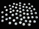 White Shell x Crystal AAA- Round Faceted Cabochon 6x6mm 3pcs